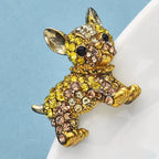 PENDRA French Bulldog Shining Rhinestone Brooch