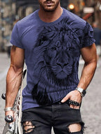 PENDRA Short-Sleeve Lion Print T-Shirt