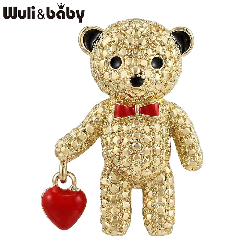 PENDRA Hearthbear 2-Color Enamel Bear Brooch