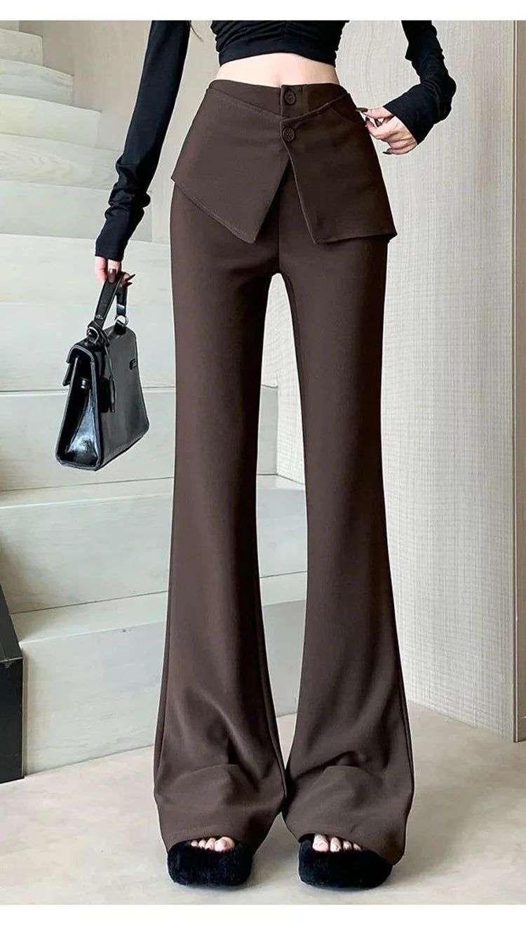 PENDRA Waist Micro Flare Fake Pants