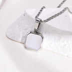 Square A-Z Initial Letters Necklaces for Men Boys,Stainless Steel Geometric Pendant with Box Rope Chain Collar,Gift Jewelry