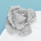 PENDRA Rosalia Sparkling Rose Flower Brooch