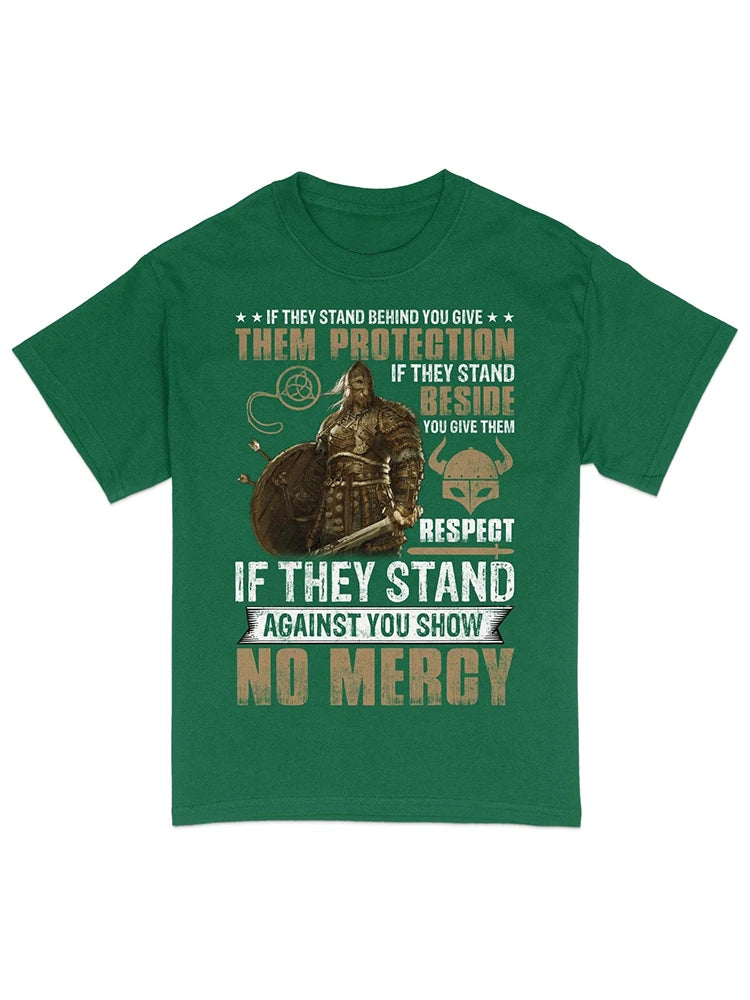 Summer Men's Street Fashion Short-sleeved Top Men's Viking Warrior T-Shirt Valhalla Nordic Norse Mythology Odin Thor T-shirt