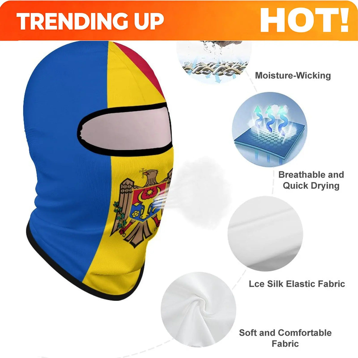PENDRA Moldova Flag Sunscreen Face Mask