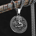 PENDRA Pirates Sided Carving Steel Necklace