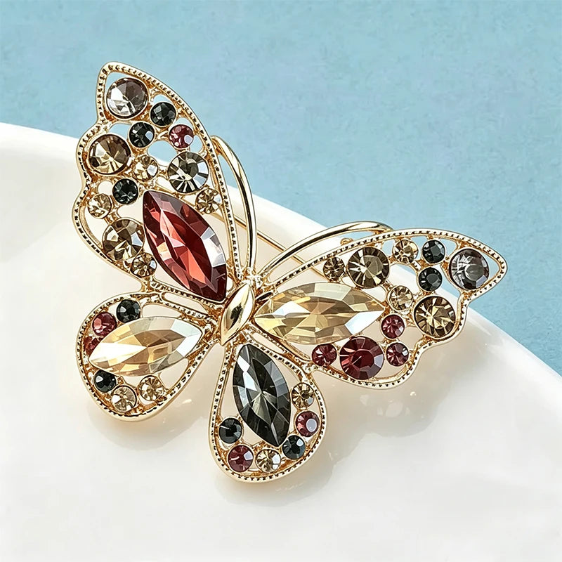 PENDRA Classical Crystal Butterfly Brooch