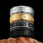 PENDRA Runes Rock Stranger Steel Ring