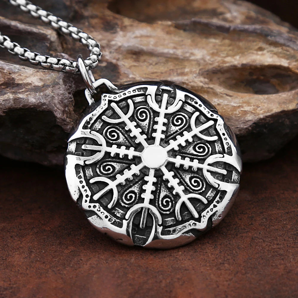 PENDRA Compassviking Stainless Steel Viking Compass Necklace