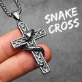 PENDRA Cross Snake Steel Necklace