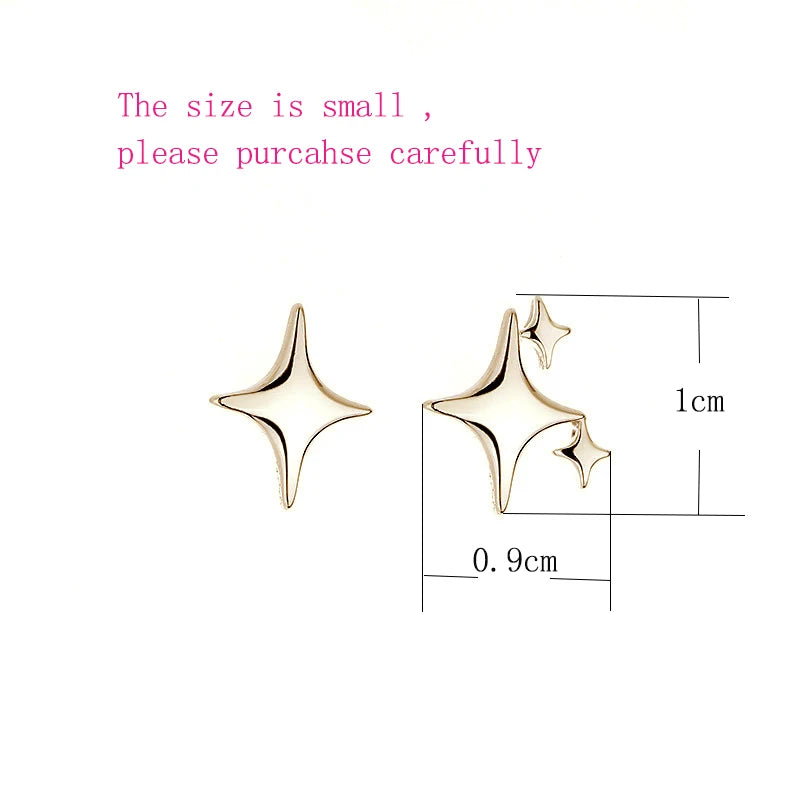 VENTFILLE 925 Stamp Silver Gold Color Star Stud Earrings Women Girl Gift Cute Banquet Asymmetry Jewelry Dropshipping Wholesale