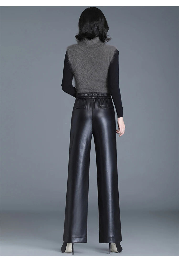 PENDRA Noir Flare High Waist Floor Length Pants