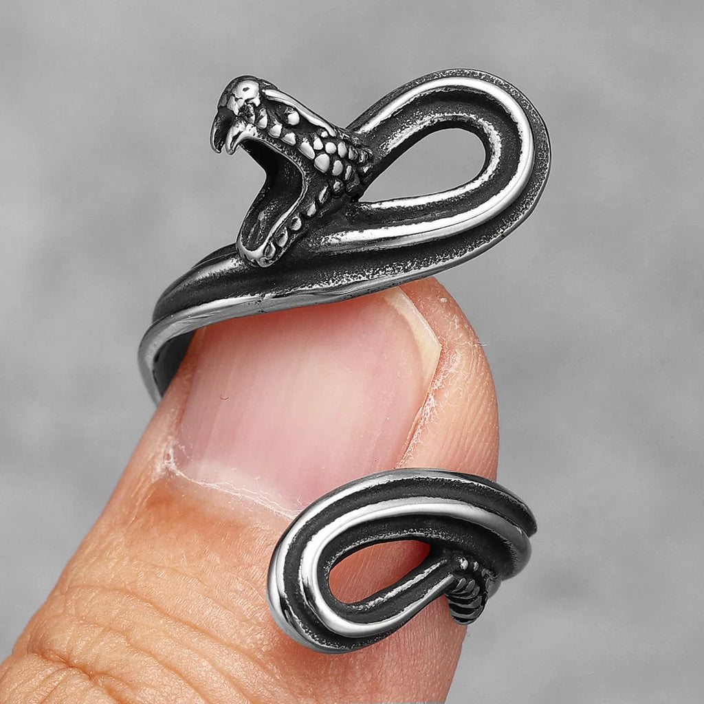 PENDRA Animal Snake Viper Steel Ring