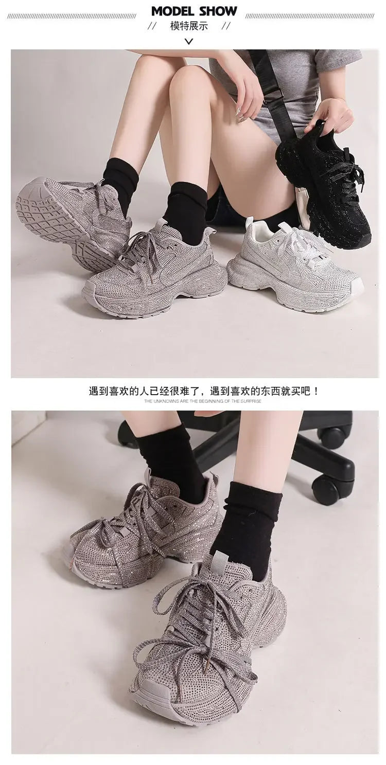 PENDRA Rhinestone Diamond Ins Shoes