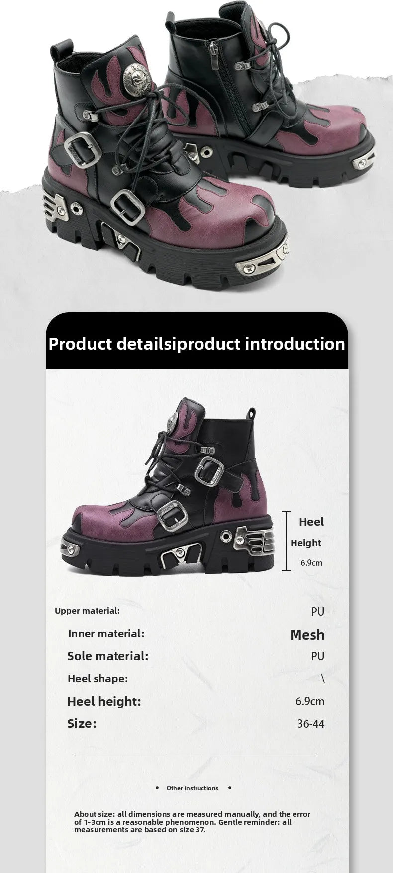 PENDRA Platform Rock Punk Boots