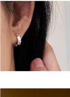 VENTFILLE 925 Sterling Silve Star Hoop Earring for Women Zircon Geometry Wide Office Versatile Jewelry Birthday Gift Dropship