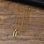 PENDRA Square Geometric Hollow Pendant Necklace