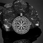 PENDRA Rune Compass Leather Necklace