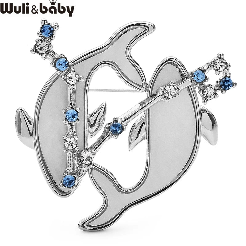 PENDRA Oceanic Crystal Dolphin Brooch