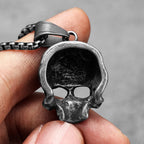 Vintage Black Skull Cranium Stainless Steel Men Women Necklaces Pendants Chain Punk Gothic Jewelry Creativity Gift Wholesale
