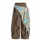 PENDRA Ribbon Patchwork High Waist Parachute Pants