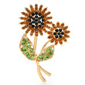 PENDRA Solara Rhinestone Sunflower Brooch