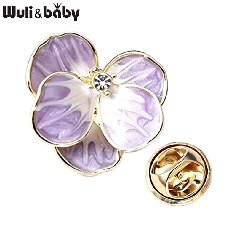 PENDRA Pansyelle Pansy Flower Collar Pin