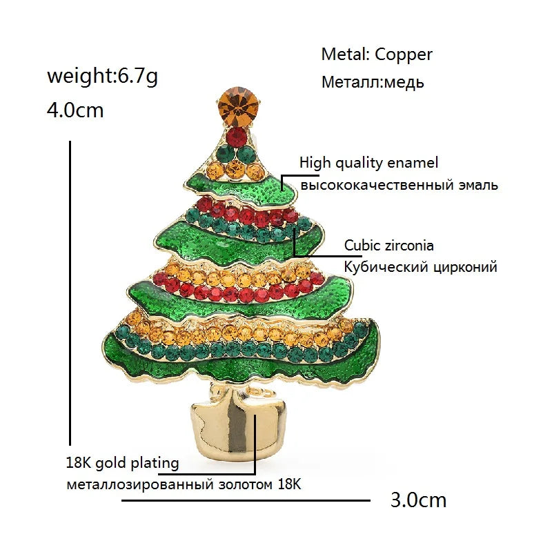 PENDRA Noelpot Pot-Shaped Christmas Tree Brooch
