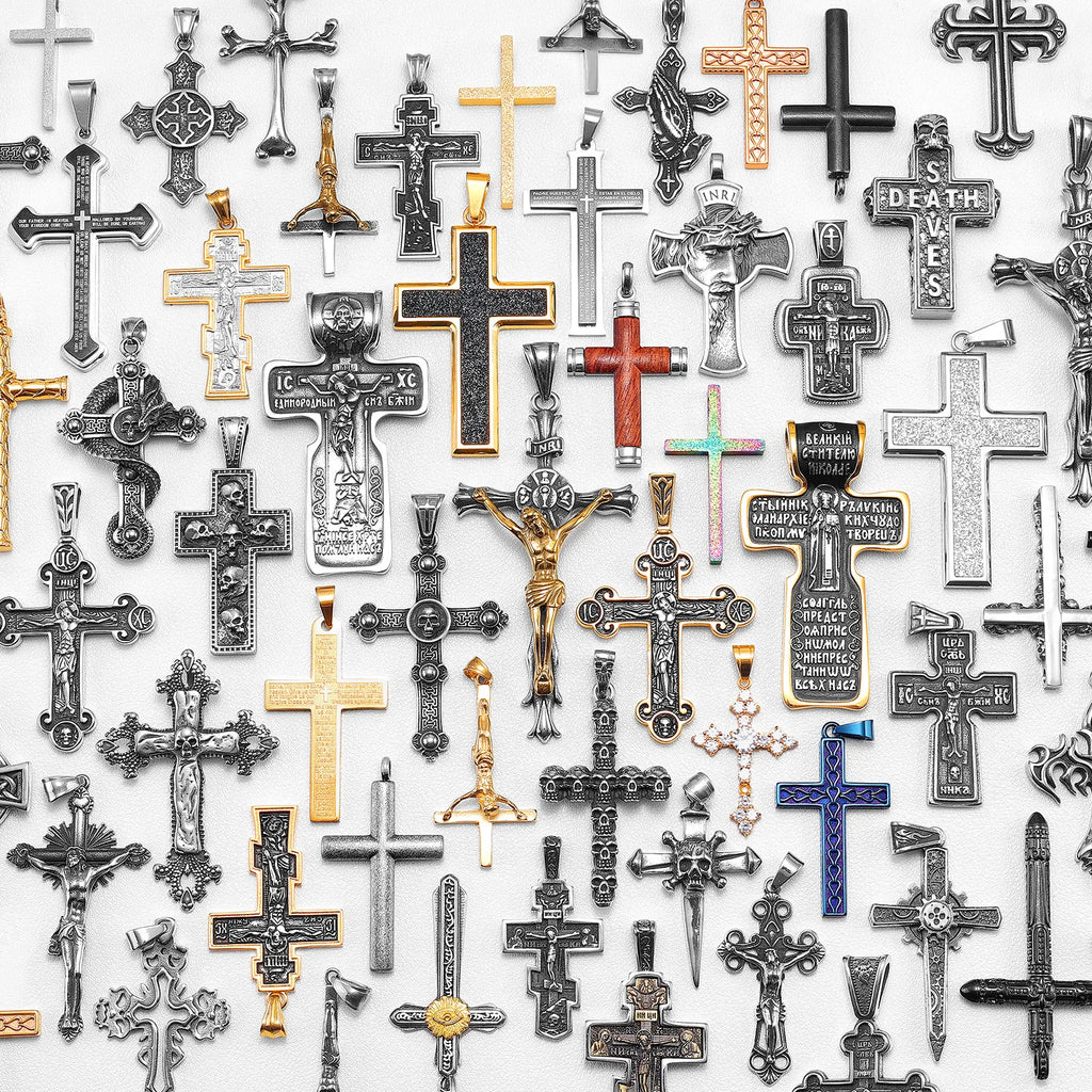 PENDRA Jesus Skull Cross Steel Necklace