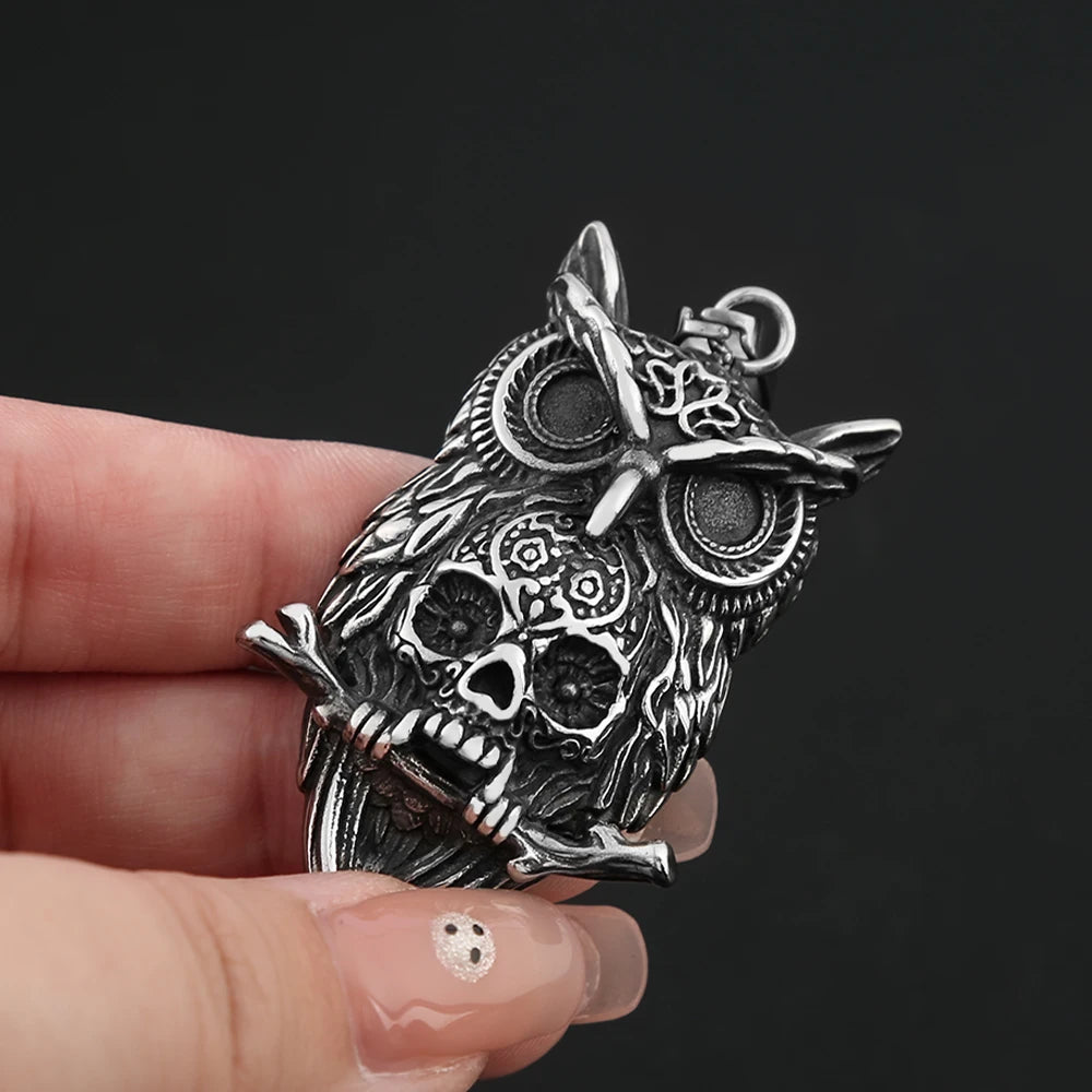 PENDRA Owlskull Gothic Owl Skull Pendant
