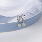 PENDRA Silver Jade Stamp Earrings