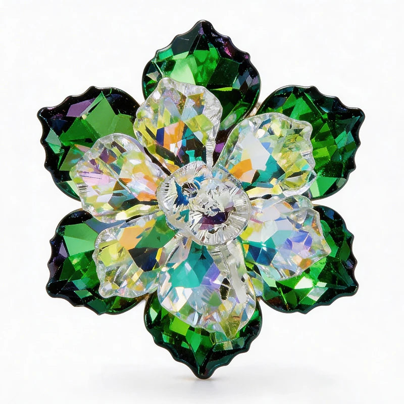 PENDRA Elara Shining Glass Flower Brooch