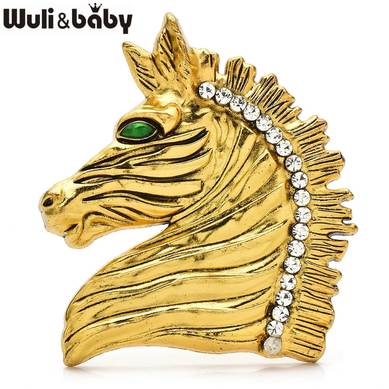 Wuli&baby Vintage Horse Brooches For Women Unisex 2-color Alloy Zebra Animal Party Casual Brooch Pins Gifts