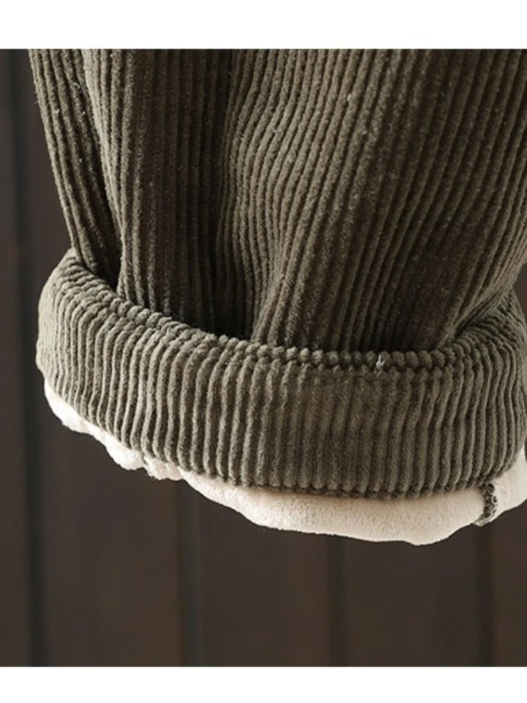 PENDRA Corduroy Warm Elastic Waist Pants