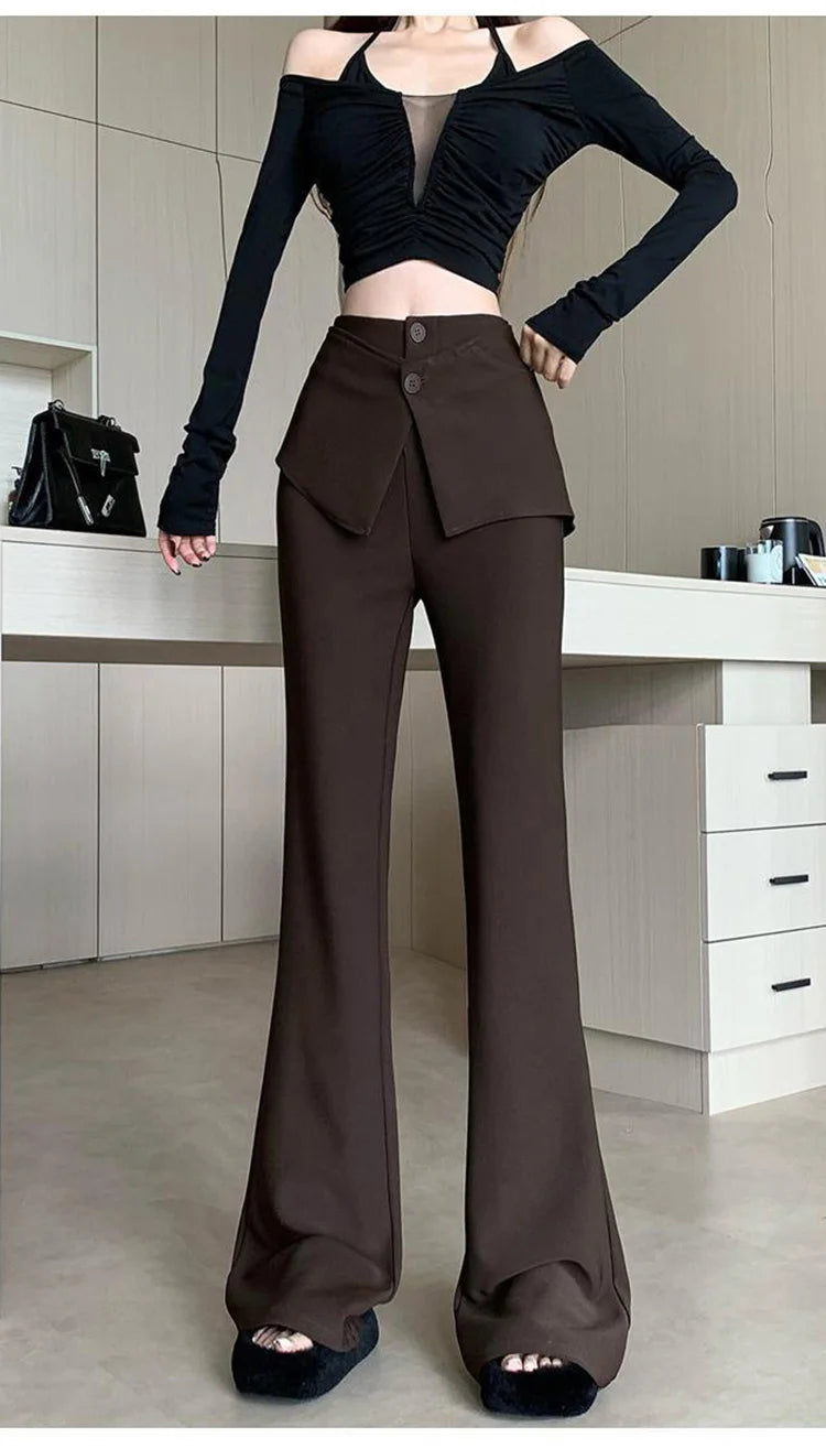 PENDRA Waist Micro Flare Fake Pants