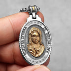 Virgin Mary Guadalupe Angel Cross Stainless Steel Men Necklaces Pendant Chain Amulet For Women Fashion Jewelry Gifts Wholesale