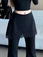PENDRA Black Micro Flared Pants