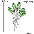 PENDRA Banquetflora Crystal Flower Brooch