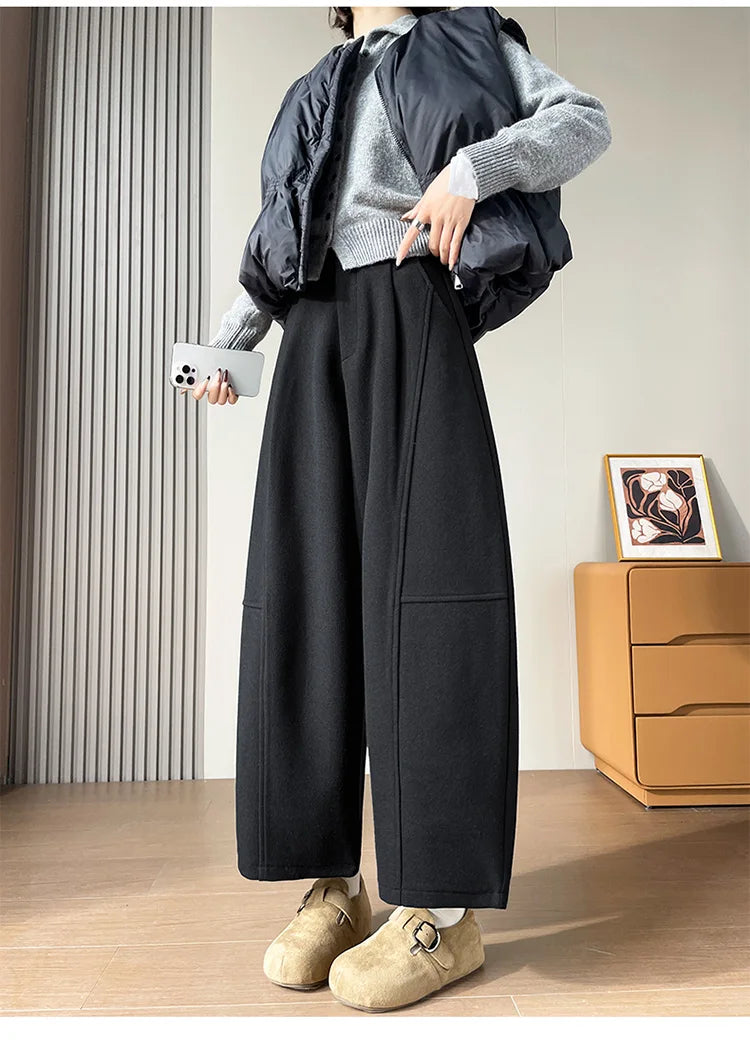 PENDRA Wide Leg Waist Straight Pants