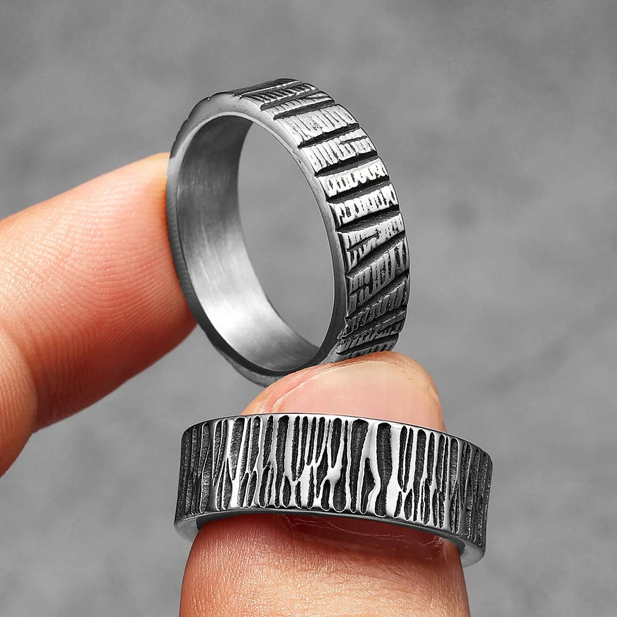 PENDRA Minimalism Aesthetic Stripe Steel Ring