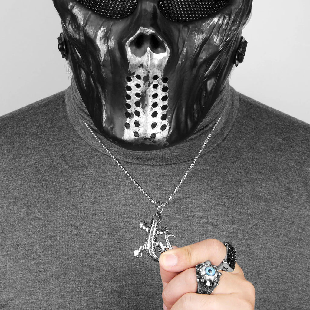 PENDRA Gecko Lizard Animal Steel Necklace