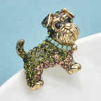PENDRA Schnauzer Rhinestone Dog Brooch