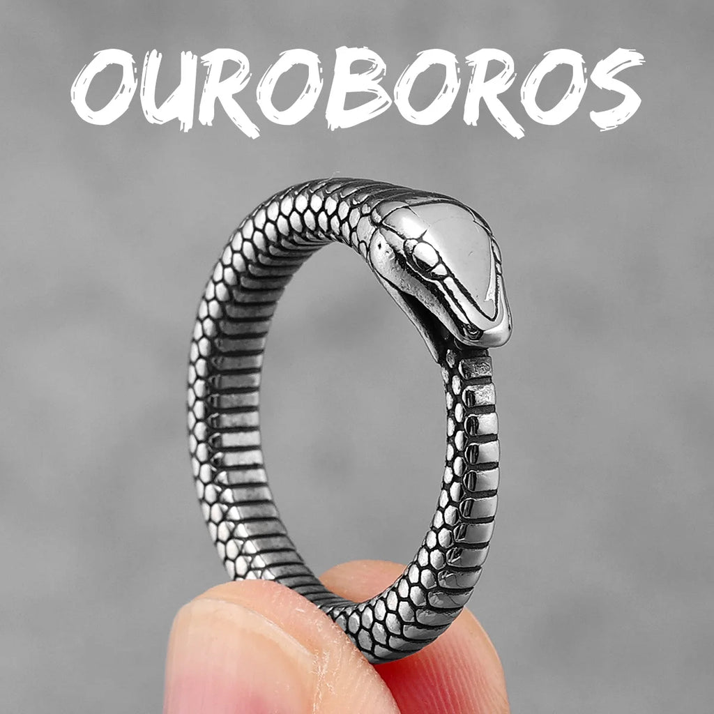 PENDRA Snake Animal Ouroboros Steel Ring