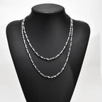 4mm Mobius Chain Necklaces for Men Boys,Thin Stainless Steel Geometric Twisted Links Choker Collar,
