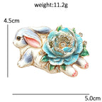 PENDRA Bunnybloom Flower Rabbit Brooch