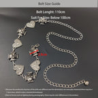 PENDRA Elaraene Silver Skull Gothic Waist Chain Belt