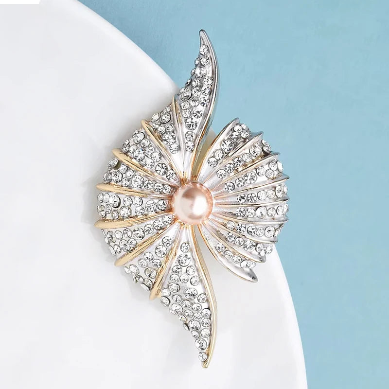 PENDRA Radiant Shell Pearl Brooch