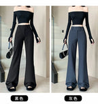 Advanced style suit pants women autumn high waisted slim fit versatile hanging down feeling casual and wide leg pants