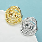 PENDRA Roselle 2-Color Artistic Metal Rose Brooch