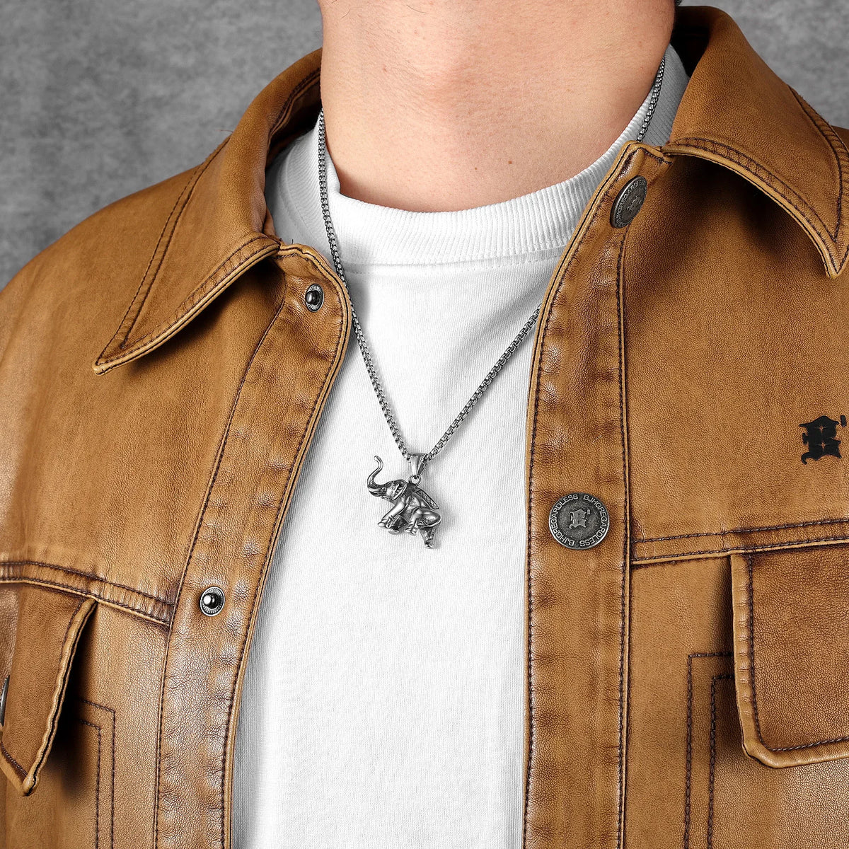 PENDRA Elephant Animal Steel Necklace