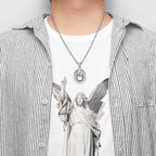 PENDRA Sacred Heart Jesus Steel Necklace